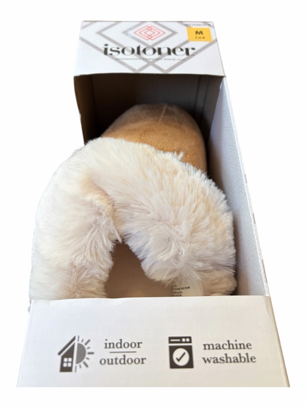 Isotoner Memory Foam Slippers | Faux Fur Trim | Indoor/Outdoor Size M 7.5–8 NIB - Picture 3 of 8